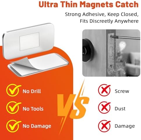 jiayi no drill cabinet door magnets, 50 pack shown in use