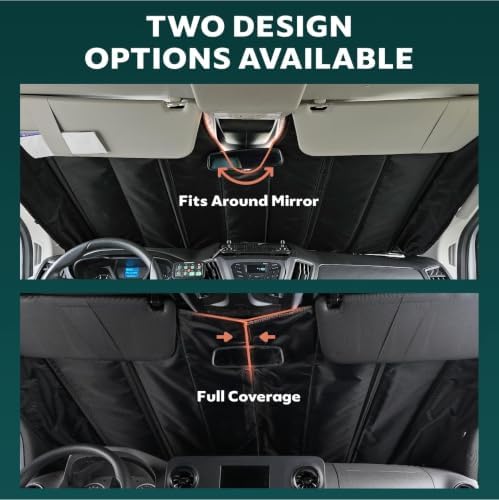 Extra-Thick Windshield Cover for 2015-2026 Ford Transit Medium/High Roof Van, Full Coverage Foldable Insulated Blackout Windshield Sunshade, Camper Van Accessories,AllSeasonGuard pro