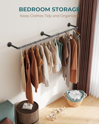 oropy 65.7" heavy duty industrial pipe clothes rack, front angle view