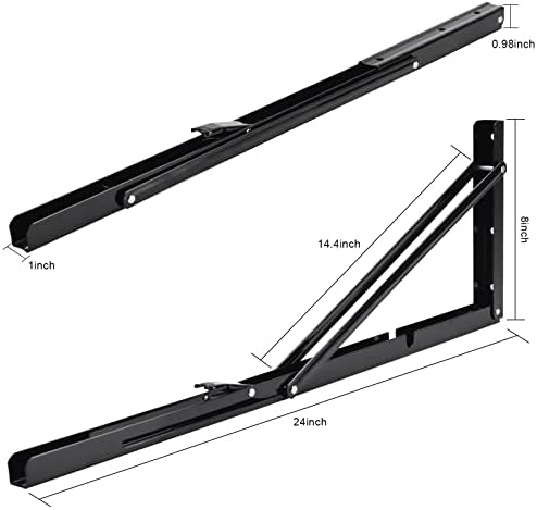 yumore 24 inch folding shelf bracket, heavy duty shown in use