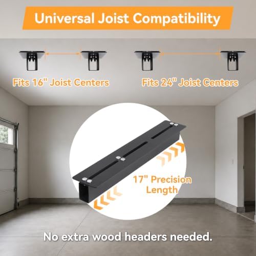 garage ceiling storage racks for 4 bins, 17", package contents