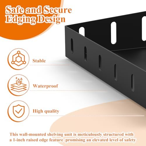24 inch garage wall shelves, heavy duty wall, side view