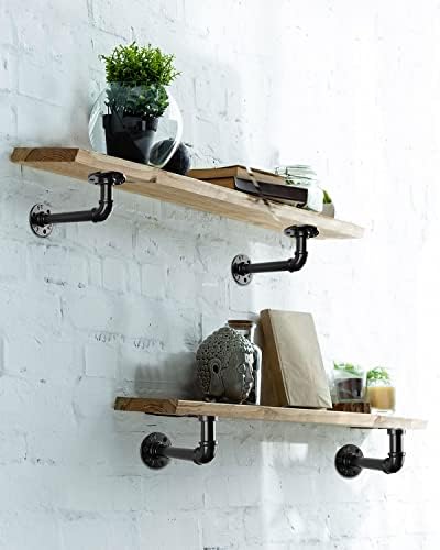 muzik 12pc 7"×4" l pipe shelf bracket, heavy on a desk or shelf