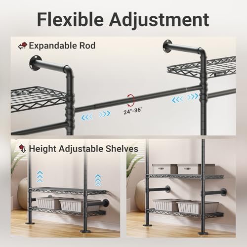 timate f3 medium wall mounted clothes rack expandable, package contents