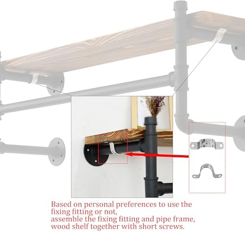 webi wall mounted clothes rack with shelf,32" industrial, package contents