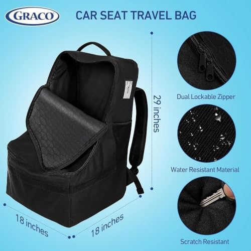 graco car seat travel bag, padded water resistant, close-up detail
