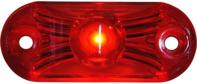 Oval P2 Rated 1-LED Surface Mount, RED Lens, 2-Wire LED Trailer marker light