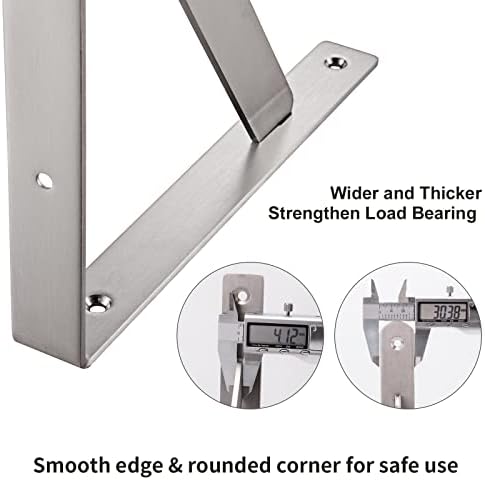 yumore 14 inch shelf bracket, heavy duty l, close-up detail