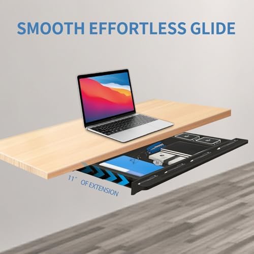 under desk mounted sliding drawer to pull out, package contents