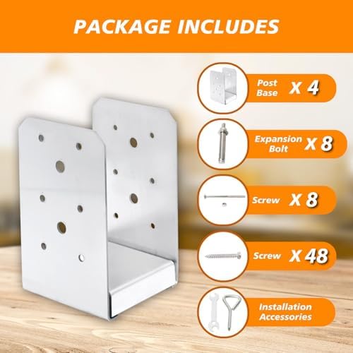 4x4 post base, 4pcs stainless steel adjustable post on a desk or shelf