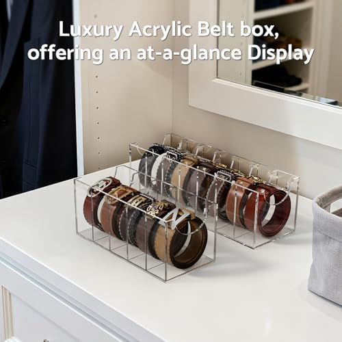 femeli acrylic belt organizers holders for closet 7 shown in use