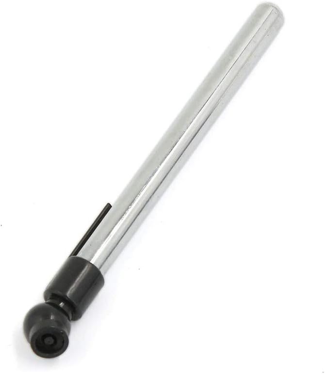 Ruilogod Car Tire Pencil Air Pressure Gauge Pen 5-50 PSI Silver Tone Black