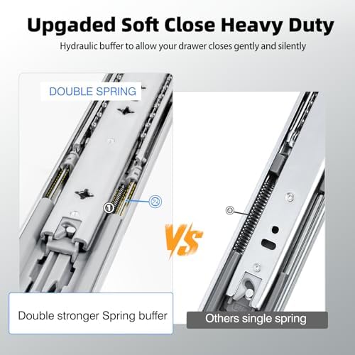 3/4" thick 300lbs soft close heavy duty drawer, close-up detail