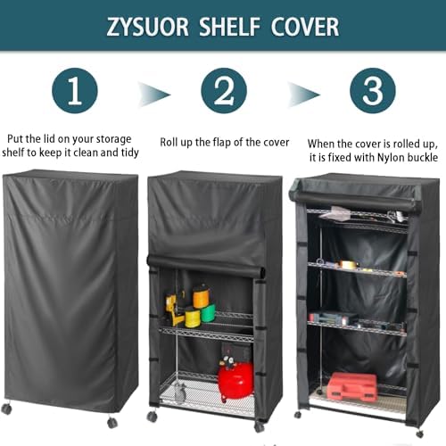 waterproof shelving & rack cover, fits 36"x14"x 54", side view