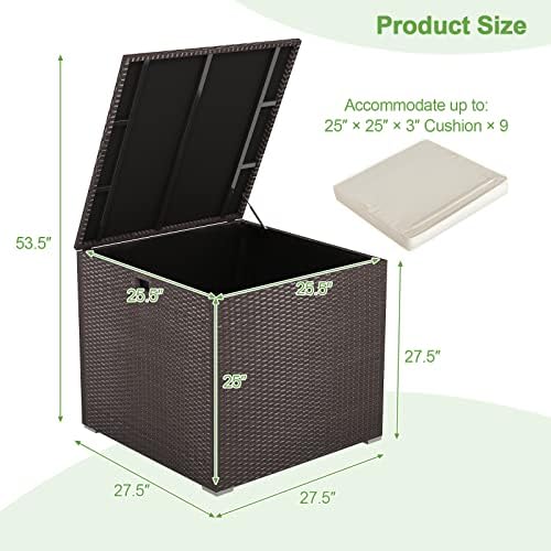 happygrill outdoor storage deck box, 72 gallon square, view 9
