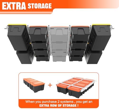 torack garage ceiling bin storage rack, overhead tote, side view