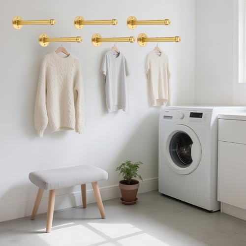 btsky 6 pack clothes rack with screws, 12 shown in use