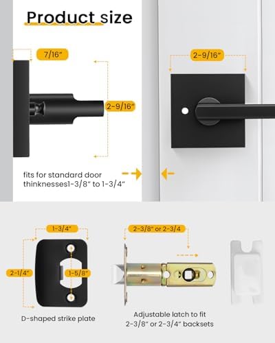 goldenwarm black interior door handles, matte black door on a desk or shelf