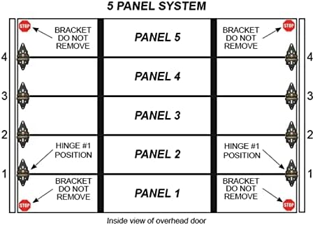 garage door hinge - energy saving, 5 panel, front angle view