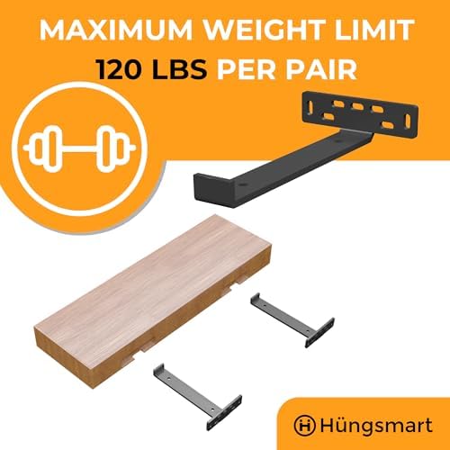j shelf brackets with lip (7.25"l x 5"w, close-up detail