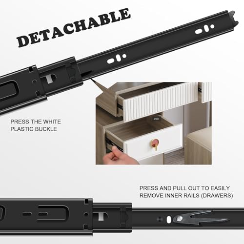 16 inch drawer slides 6 pairs (12pcs) full showing dimensions