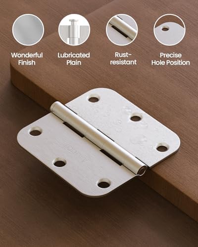 door hinges brushed nickel 36 pack 3.5 inch showing dimensions