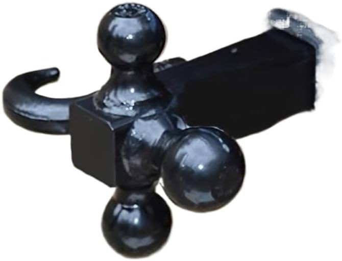 Triple Ball Mount with Hook Trailer Arm 1-7/8 Inch 2 Inch and 2-5/16 Inch Tri Ball Hitch Balls Hollow Shank Compatible with 2 Inch Receiver 10000 Lbs