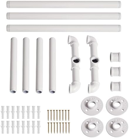 ibuyke 50" industrial pipe clothes rack wall mounted, package contents