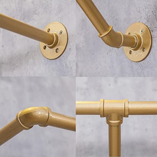 industrial pipe wall mounted clothes hanging shelves system,metal on a desk or shelf