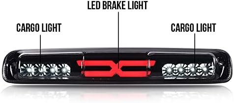 G-PLUS LED Third Brake Light Fit 1999-2007 Chevy Silverado GMC Sierra | High Mount Stop Light Cargo Light,Fit 1999-2007 Silverado/Sierra 1500 2500 3500 HD,Smoke Lens Black Housing,5978318