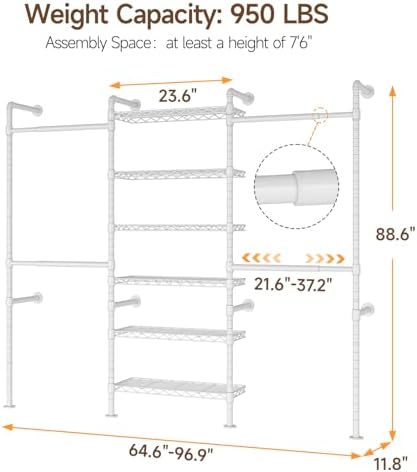 onbrill h3 expandable wall mounted closet system, heavy shown in use