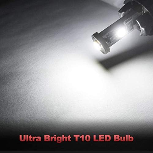 Yorkim 194 Led Bulb Canbus White Error Free 3-SMD 2835 Chipsets, T10 Interior Led For Car Dome Map Door Courtesy License Plate Trunk lights with 194 168 W5W 2825 Sockets Pack of 10