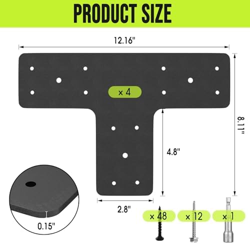 t post timber brackets 4pcs, 12x8 heavy duty shown in use