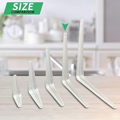 shelf brackets 10 inch heavy duty white l, side view