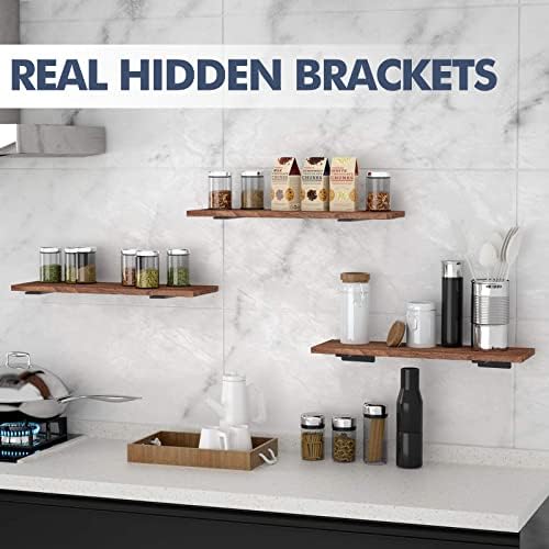 starunder 14 inch floating shelf brackets,4 pack l‑shape shown in use