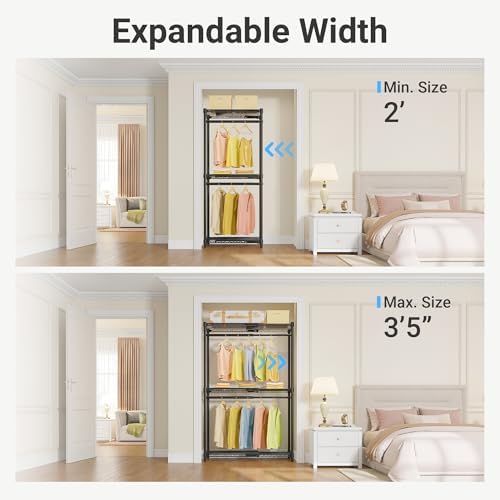 vipek x1 expandable clothes rack heavy duty adjustable shown in use