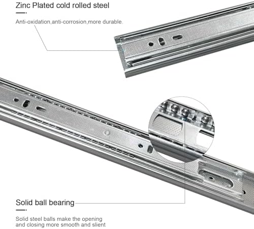 18 inch drawer slides 4 pairs (8pcs) full, close-up detail