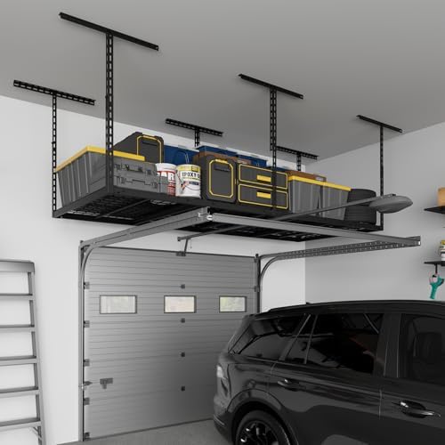 3x8ft overhead garage storage rack 750lbs capacity, 26"-40", package contents