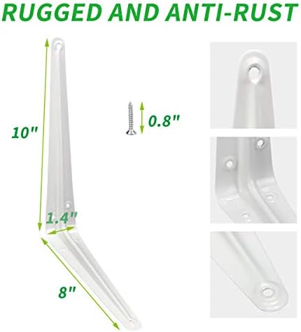 shelf brackets 10 inch heavy duty white l shown in use