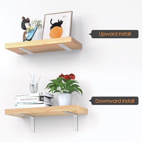 floating shelf bracket stainless steel 10 inch, 6, close-up detail