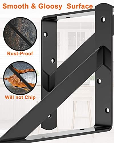 luckin 12 inch heavy duty shelf bracket, wall showing dimensions