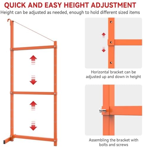 shipping container shelving bracket adjustable (4 pack, orange), side view