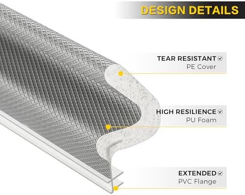 ravinte weather stripping door seal, q-shaped kerf foam, view 9