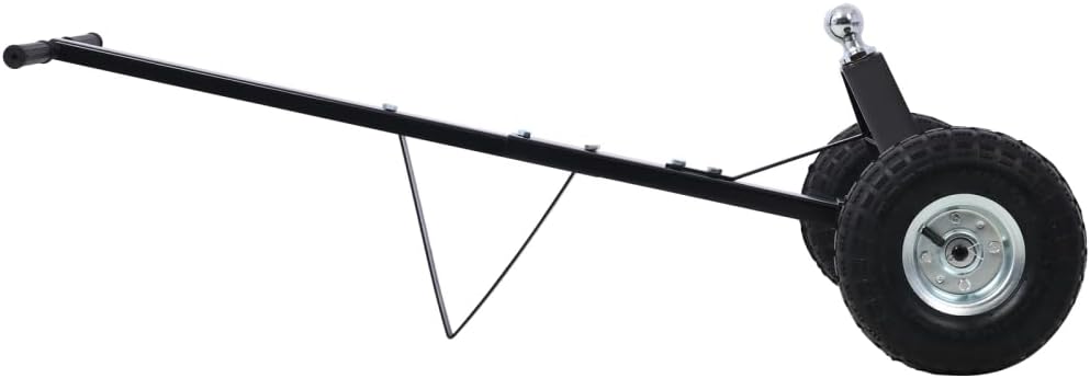 Trailer Dolly with Pneumatic Tires - 600 Lb. Maximum Tongue Weight Capacity, Black Color (Black + Steel)