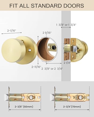 haidms brushed gold door knob interior privacy door, package contents