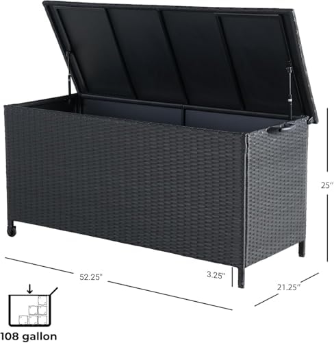 grand patio 108 gallon deck storage box indoor on a desk or shelf