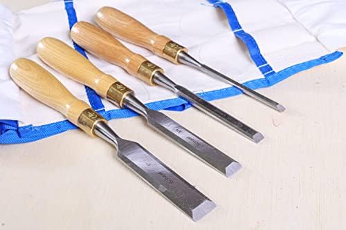 schaaf tools 4-piece wood chisel set for woodworking shown in use