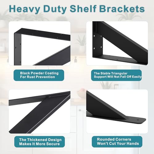 countertop support brackets,12x9 inch heavy duty shelf brackets,shelf, close-up detail