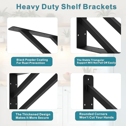 heavy duty shelf bracket ,countertop support brackets,16x9 inch, close-up detail