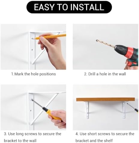 heavy duty shelf brackets, 12 x 8 inch on a desk or shelf